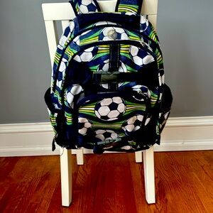 Pottery barn kids small backpack soccer ball motif